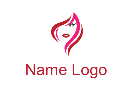 pink and red logo showing the face of a woman