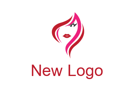 pink and red logo showing the face of a woman