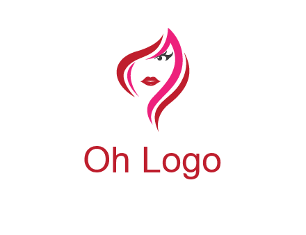 pink and red logo showing the face of a woman