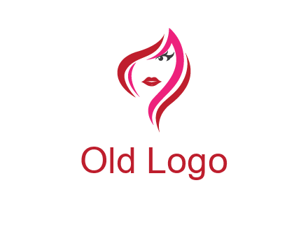 pink and red logo showing the face of a woman