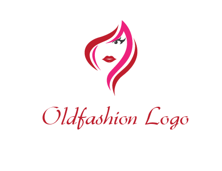 pink and red logo showing the face of a woman