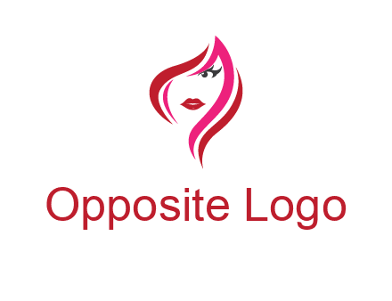 pink and red logo showing the face of a woman