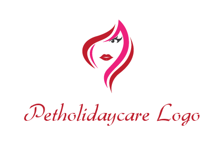 pink and red logo showing the face of a woman