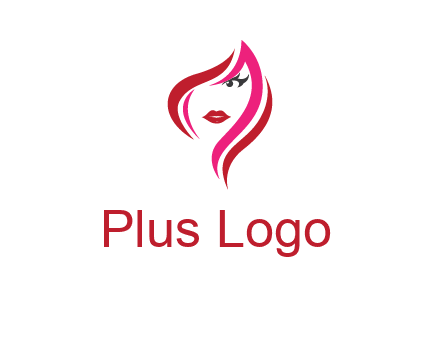pink and red logo showing the face of a woman
