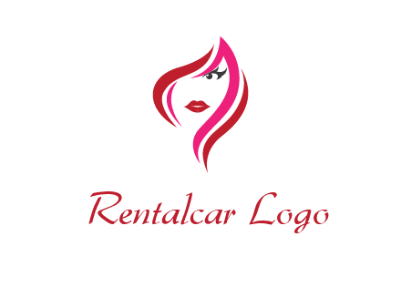 pink and red logo showing the face of a woman