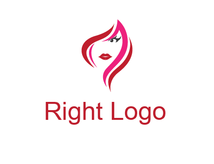 pink and red logo showing the face of a woman