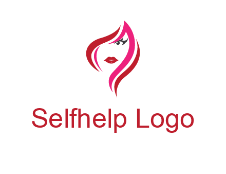 pink and red logo showing the face of a woman