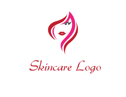pink and red logo showing the face of a woman