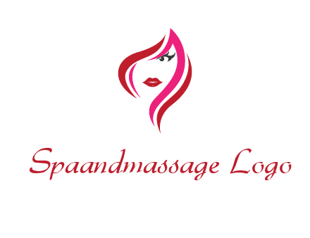 pink and red logo showing the face of a woman