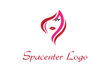 pink and red logo showing the face of a woman