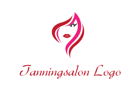 pink and red logo showing the face of a woman