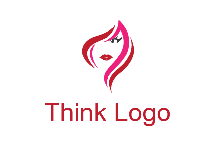 pink and red logo showing the face of a woman