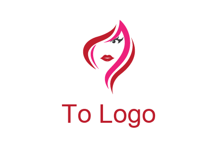 pink and red logo showing the face of a woman