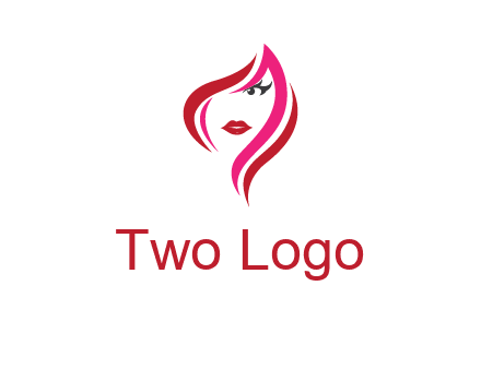 pink and red logo showing the face of a woman