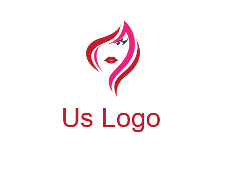 pink and red logo showing the face of a woman