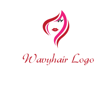 pink and red logo showing the face of a woman