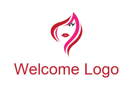pink and red logo showing the face of a woman