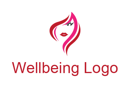 pink and red logo showing the face of a woman