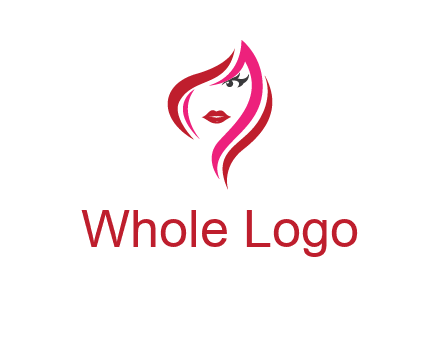 pink and red logo showing the face of a woman