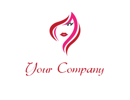 pink and red logo showing the face of a woman