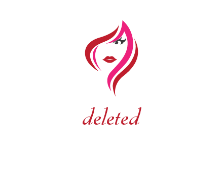 pink and red logo showing the face of a woman