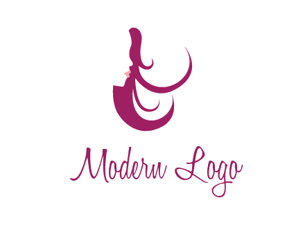 lips and hair of a woman logo