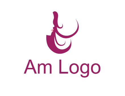 lips and hair of a woman logo