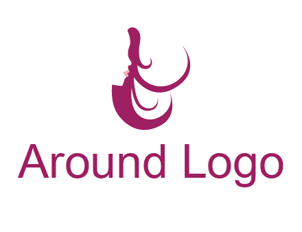 lips and hair of a woman logo