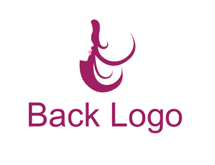 lips and hair of a woman logo