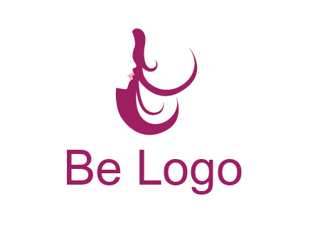 lips and hair of a woman logo