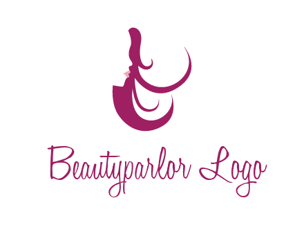 lips and hair of a woman logo