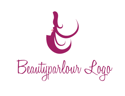 lips and hair of a woman logo