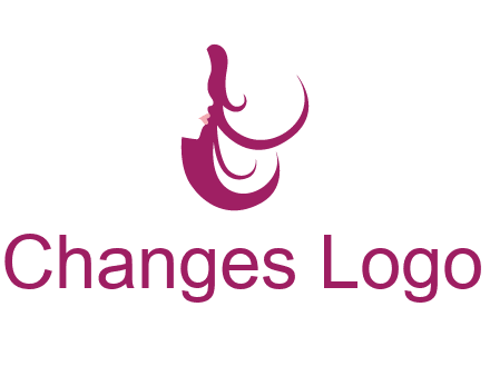 lips and hair of a woman logo