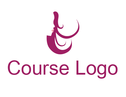 lips and hair of a woman logo