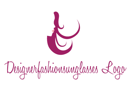 lips and hair of a woman logo