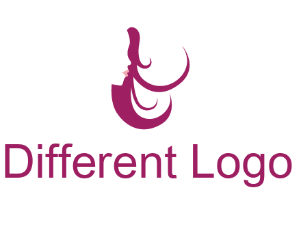lips and hair of a woman logo