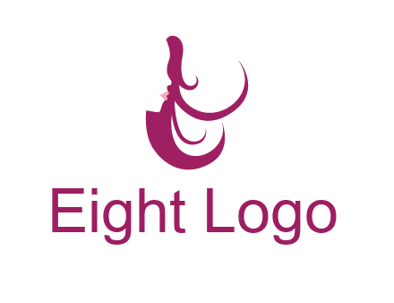 lips and hair of a woman logo