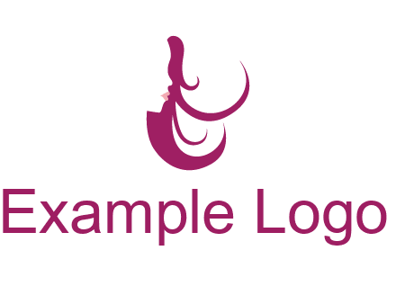 lips and hair of a woman logo