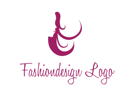 lips and hair of a woman logo