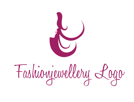lips and hair of a woman logo