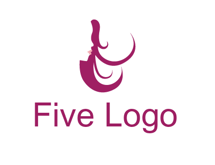 lips and hair of a woman logo