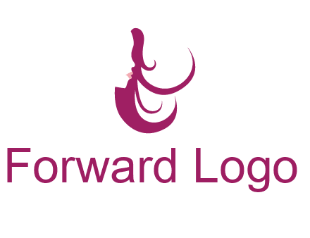 lips and hair of a woman logo