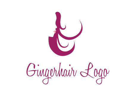lips and hair of a woman logo