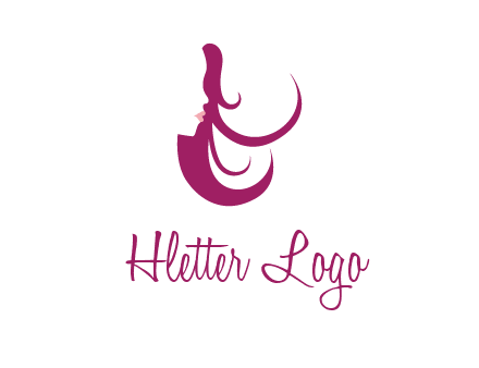 lips and hair of a woman logo