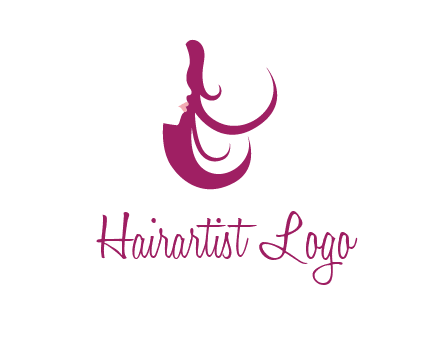lips and hair of a woman logo
