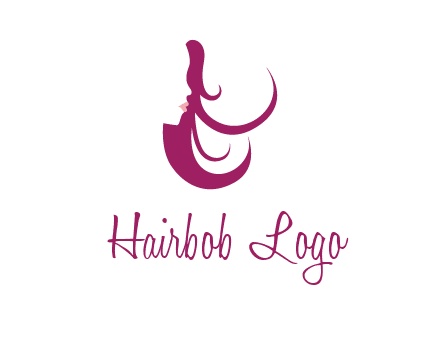 lips and hair of a woman logo