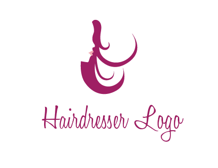 lips and hair of a woman logo