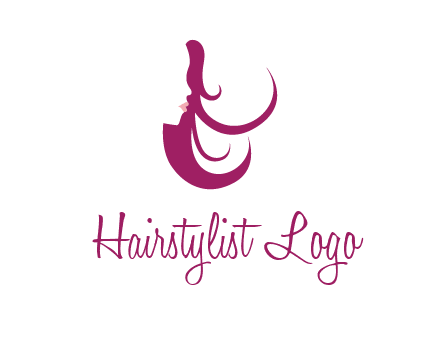 lips and hair of a woman logo