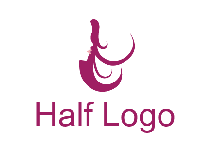 lips and hair of a woman logo