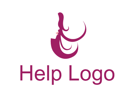 lips and hair of a woman logo